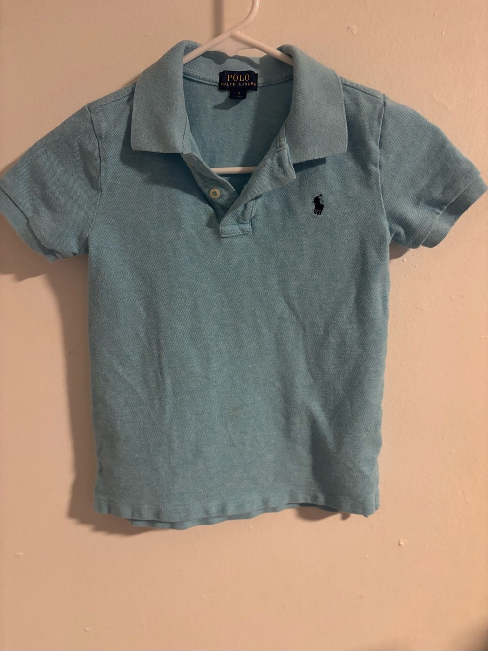 Polo Ralph Lauren Light Blue Short Sleeve Polo Shirt Size 7